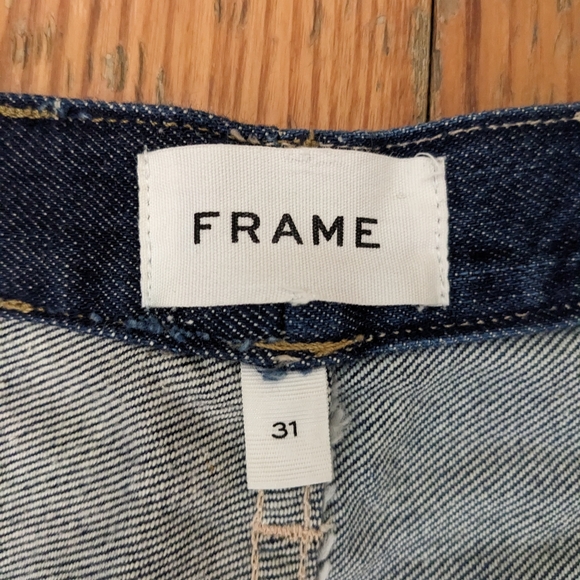 FRAME Distressed Dark Wash Jeans Size 31 - Picture 6 of 10